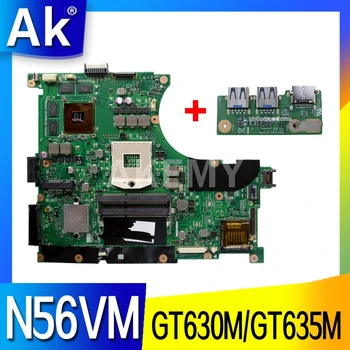 Akemy N56VJ/N56VM Nešiojamojo kompiuterio motininė plokštė, Skirta Asus N56VM N56VZ N56VJ N56V Bandymo originalus mainboard GT630M/GT635M-2G Paramos i3 i5 i7