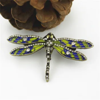 ENZE mados moterų sagė naujas dragonfly emalio retro tekstūros high-end vyrų mergaičių sagė tendencija priedai