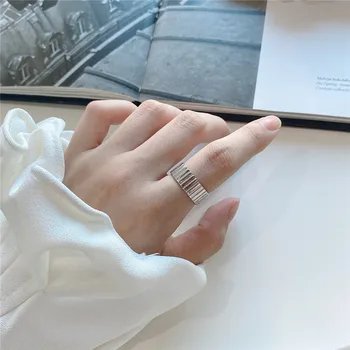 RUIYI 925 Sterlingas Sidabro Žiedai Europos Minimalistinio Heterotypic PHeterotypic Piršto Žiedai Paprastumo Moterų Kietas Gimtadienio Dovanos