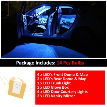 14X Balta Canbus LED Automobilių Salono Apšvietimas Paketo Komplektas AUDI A6 C6 4F S6 RS6 Sedanas 2005-2011 LED Interjero Šviesos Kupolas Accessories
