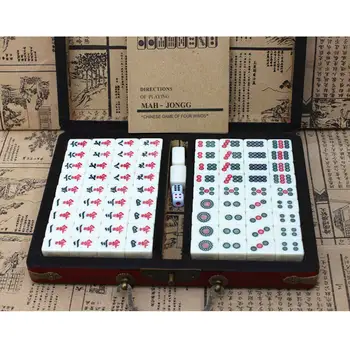 Derliaus 144 Plytelės Mah-Jong Kinijos Sunumeruoti Mahjong Nustatyti Mah-Jong Nustatyti Nešiojamų Kinijos Žaislų Šalies azartinių Lošimų ir Žaidimo Lentos su dėžute