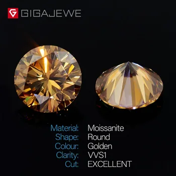 GIGAJEWE Moissanite yra Aukso Spalvos VVS1 Turas Supjaustyti laboratorija, Deimantas, Perlas Prarasti Akmens Pakabukai, 