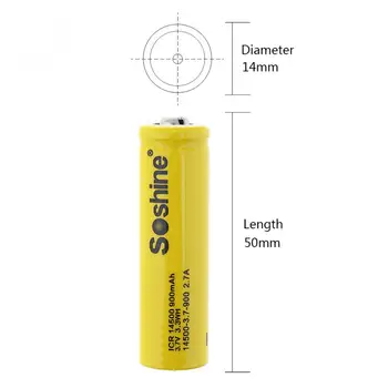 2vnt/daug Soshine Li-ion Įkraunama Baterija su Saugos Vožtuvas + Nešiojama Baterija Langelį Fotoblykstės / priekiniai Žibintai