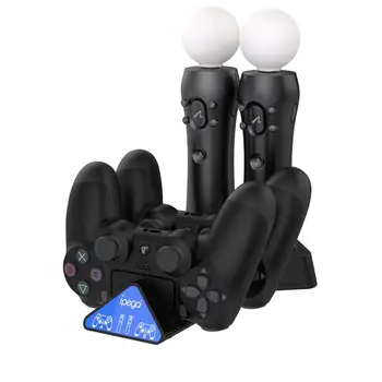 PS4 Perkelti Judesio VR PSVR LED Kreiptuką USB Įkroviklio Stovas Controller Charging Dock for PS VR Perkelti PS 4 Dualshock 4/Slim/Pro Gamepad