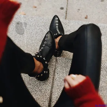 Martin batai moterims rudens žiemos punk batai seksualus kniedės pažymėjo tne ponios batai platformos vintage laisvalaikio bateliai didelis dydis