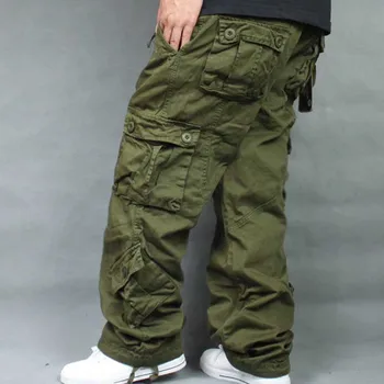 Multi Pocket Krovinių Kelnės Vyrams Plius Dydis Atsitiktinis Kelnės Mens Tracksuit Nuosėdos Lauko Taktinių Poilsiu Streetwear Vyro Drabužius