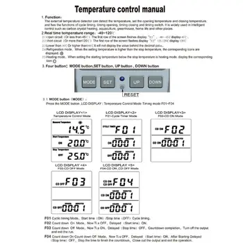 Skaitmeninis Termostatas, Temperatūros Reguliatorius kištukinis Lizdas 16A su Laikmačiu Jutiklis K4UF
