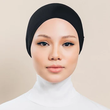 Medvilnės Hijab Kepurės Rait Moterų Vidinis Hijab Bžūp Musulmonų Underscarf Jersey Hijabs Skarelė variklio Dangčio Turbaną Femme Musulman