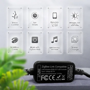 TELEVIZORIUS LED juostelės šviesos zigbee valdytojas mini smart dalykų rinkinys, 5V usb rgb+bmt kompiuteris LED šviesos juostelės dirbti su zigbee hub echo