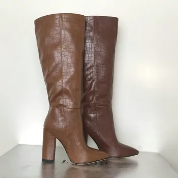 ASUMER 2020 m. Europos Stilius kelio auliniai batai moterims, pažymėjo tne 10cm aukšti kulniukai batai ponios klasikinis rudens žiemos ilgi batai moteris