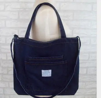2019 Naują atsitiktinis neišmes drobės moterų maišelį džinsinio audinio maišą pirkinių krepšys