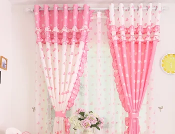 Pritaikoma Užuolaidų svetainė, miegamasis kaimo stiliaus rožinė princesė užuolaidų Didelis Jautrus(70%-90%)