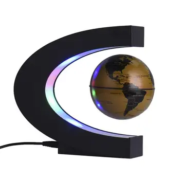 Pasaulio, Pasaulio Žemėlapyje LED Plūduriuojantis Tellurion C Formos Magnetic Levitation Plaukiojantis Su LED Žibintai ES/JAV/jungtinė karalystė/AS Kištukas Namų Dekoro