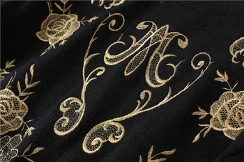2018 M. Žiemos Taku Dizaineris Juodas Megztinis Puloveriai Moterims Prabangių Gėlių Spausdinti Moterų Kalėdų Megztiniai Megztinis Megztinis Drabužiai