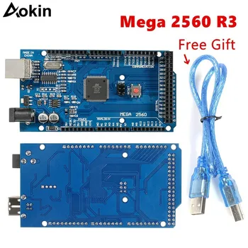 MEGA2560 MEGA 2560 R3 ATmega2560-16AU CH340G AVR USB valdybos Vystymo lenta su USB Laidu MEGA2560 už arduino