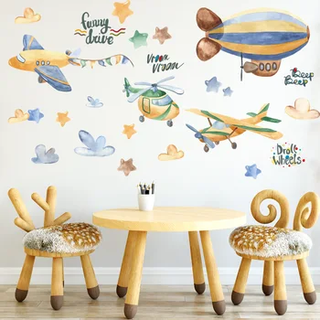 Vaikų Kambarys Dekoratyvinės Sienų Lipdukai Orlaivių Lipdukai Darželio Sienų Apdailai lipnios Tapetai, Cartoon Lipdukai