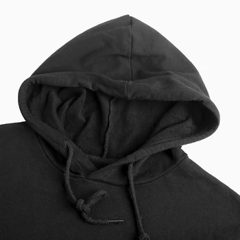 Vyrai naują pavasario kietas gobtuvu juodos spalvos trumpomis rankovėmis palaidinukė metrosexual vyrų hoodies mados medvilnės laisvalaikio prekės ženklo dizainas F013