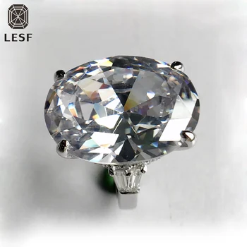 LESF 925 Sterlingas Sidabro 8.3 ct Ovalo Supjaustyti Vieno Akmens Putojantis SONA Diamond Moterims, Vestuviniai Žiedai, Sužadėtuvių Papuošalai