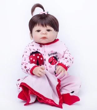 55cm Full Body Silikono Reborn Baby Doll Žaislas Kūdikiui-Reborn Kūdikių Lėlės Tikroviška Vaikui Gimtadienio, Kalėdų Dovana Maudytis Žaislas