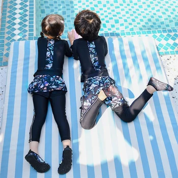 MEIYIER NAUJŲ 2020 m. korėjos stiliaus vaikų maudymosi kostiumėliai, pilnas UV apsauga plaukti marškinėliai+šortai+kelnės vaikų berniukų maudymosi kostiumėlį 2/3/4-15 metų