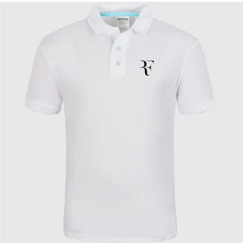 Nauji Polo Marškinėliai, RF roger federer logotipas Medvilnės Polo marškinėliai trumpomis Rankovėmis Didelis Kiekis polo marškinėliai L