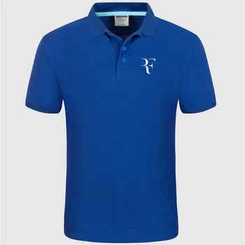 Nauji Polo Marškinėliai, RF roger federer logotipas Medvilnės Polo marškinėliai trumpomis Rankovėmis Didelis Kiekis polo marškinėliai L
