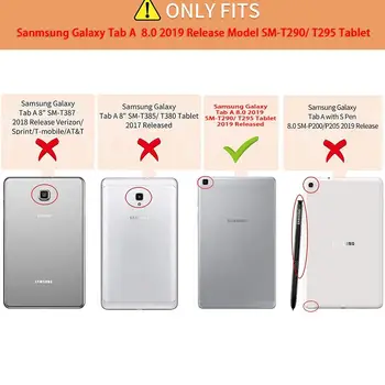 Samsung Galaxy Tab 8.0 2019 Atveju Ultra Plonas Smart Case For Galaxy Tab 8.0 colių 2019 SM-T290 T295 Tablet