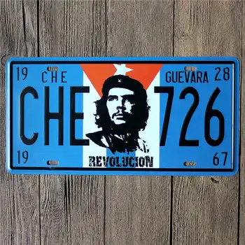 Che Guevara Alavo Ženklai Derliaus Metalo Apnašas Retro Sienos Plakatas Pub Dekoratyvinis Baras Apdailos Namų Dekoro 15x30cm