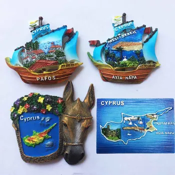 Kipras 3D peizažai suvenyrų rinkinys, magnetinis lipdukas šaldytuvas