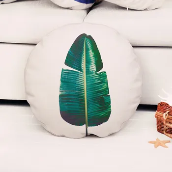 ZXZXOON Dekoratyvinis mesti pagalvės užvalkalą dangtelis Apvalus žalias lapas lapų medvilnės skalbiniai, pagalvės dangtelis sofa namų dekoro almofadas