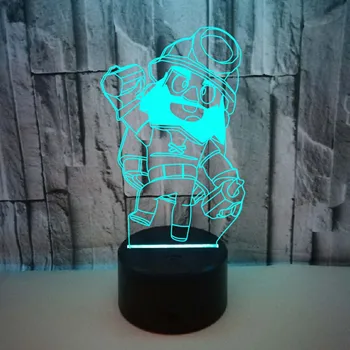 Karšto Žaidimo Herojus Animacinių filmų 3D LED Nakties Šviesa 7 Spalva Keičiasi Lempos Kambarį Apdailos Veiksmų Skaičius, Žaislų Kalėdų Dovana
