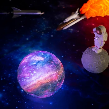 Dropship Nemokamas Pristatymas 3D Spausdinimo Star Mėnulio Lempos Spalvinga Keisti Touch Namų Dekoro Kūrybos Dovana Usb Led Nakties Šviesos Galaxy Lempos