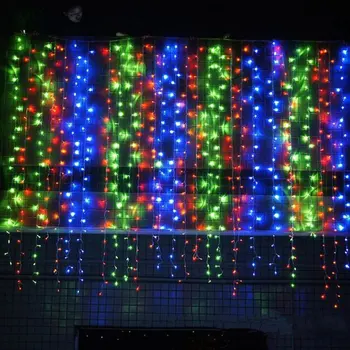 LED Užuolaidų Šviesos USB Nuotolinio Valdymo 3x3 Metrų, 300 Lempučių Pasakos Vestuves Sodo papuošalai Kalėdų Žiburiai