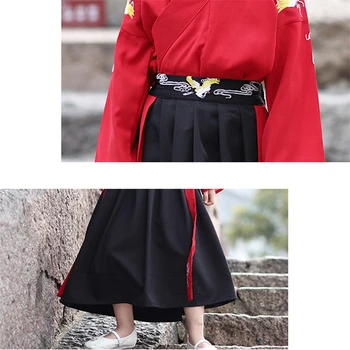Vaikai, Japonijos Tradicinių Kimono Berniuko, Samurajus Cosplay Kostiumų Siuvinėjimo Krano Haori Baby Girl Dress Yukata Japan Šalis
