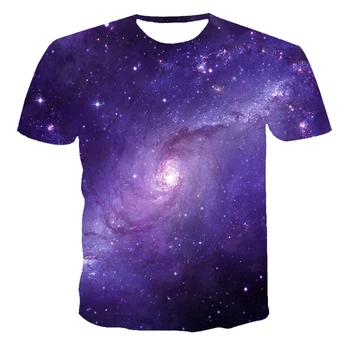 Gražus Naktinis Dangus Vasarą Trumpas Rankovės Marškinėliai Star Juokinga T Shirts Kosmoso 3d Marškinėliai Drabužių Tees Vyrų Atsitiktinis Viršų Tee Vaikams