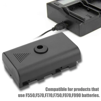 DC Jungtis Virtualus Baterija, Maitinimo Adapteris Fotoaparato Šviesos Mobilus Maitinimo šaltinis Tinka Sony NP F550 F570 su USB Laidu