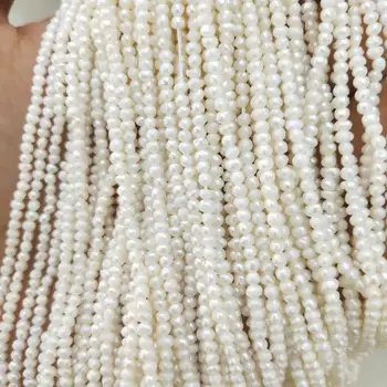 Nemokamas pristatymas 39 CM,1,5-2 mm mini netoli apvalios perlas AA gerą blizgesį, pobūdžio gėlavandenis perlas kryptis