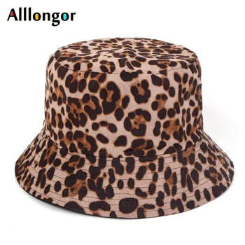 Leopard Kibirą Skrybėlių Mados Rudens 2020 Metų Hip-Hop bonnie Saulės, Skrybėlę, Moteris Spausdinti žvejys žvejybos Kepurės panama kibirai bžūp sombrero