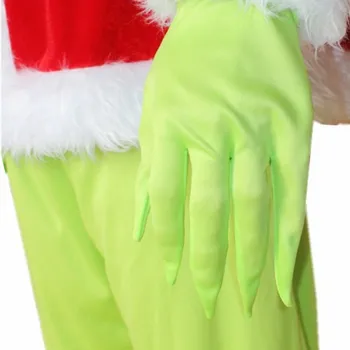 Anime Kaip Grinch Pavogė Kalėdų Grinch Cosplay Kostiumai Vaikams, Suaugusiems Viršuje+Kelnės+Hat+Pirštinės+Batų Šalis Maskuotis Kostiumas