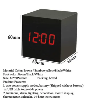 Naujų Kvalifikuotų Skaitmeninių Mediniai LED Laikrodis-Žadintuvas Medienos Retro Glow Darbalaukio Stalo Dekoro Balso Kontrolės Funkcija, Stalo Įrankiai