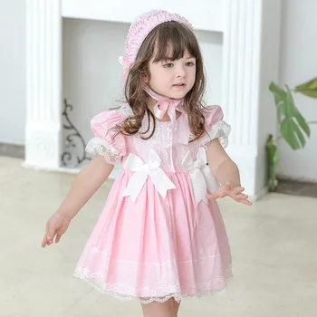 Baby Girl ispanijos Drabužių Vaikams Lolita Princess Dress Nėrinių Royal Suknelė Mergina 2020 Metų Vasaros Apdaras Bamblys Gėlių Suknelė 2-10 Metų