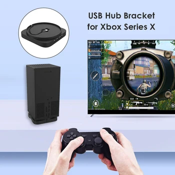 Žaidimų Konsolės Priedai Vertikalus Stovas Žaidimų Valdikliai Lentyna Xbox Serijos X su 4 Prievadų USB 2.0 Hub Mėlyna Šviesa Lopšys Bazės