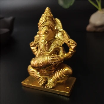 Aukso Viešpats Ganeša Budos Statula Muziką Dramblys Dievo Skulptūra Ganesh Figūrėlės Papuošalai Namų, Sodo Puošmena Buda