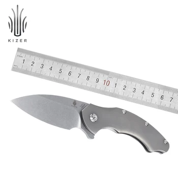 Kizer medžioklės peilis, Kuojos KI4477 iš titano, peilis karambit aukštos kokybės s35vn flipper peilis lauko pusės įrankis