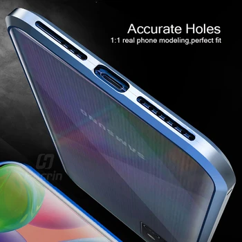 Case For Samsung Galaxy A51 Atveju Magnetinio Adsorbcijos Metalas, Grūdintas Stiklas, Bamperis Atveju Samasung A51 51 A71 71 Padengti