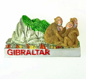 Naujas Rankų darbo Dažytos Gibraltaro Sąsiaurį, Makakos 3D Šaldytuvas Magnetai Turizmo Suvenyrai, Šaldytuvas Magnetiniai Lipdukai Dovanų