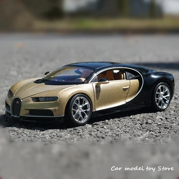 WELLY 1:24 Bugatti Chiron aukso Automobilių automobilių sporto modeliavimas lydinio automobilio modelį amatų, apdailos kolekcijos žaislas įrankiai dovana