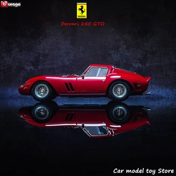 Bburago 1:24 Ferrari 250gto surinkimo gamintojo įgaliotas modeliavimas lydinio automobilio modelį amatų, apdailos kolekcijos žaislas įrankiai