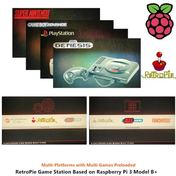 Aviečių Pi 3 Modelis B+(B Plius) Arcade Žaidimų Konsolės Retropie Arcade Kabineto 