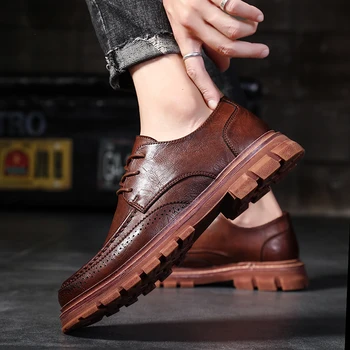 Odiniai Batai Vyrams Oksfordo Odos Užsakymą Mados Biuro šalis juoda Prabangos Prekės ženklo Oficialaus Šalies Mens batai nėrinių kvėpuojantis batai